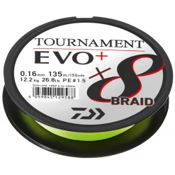 Daiwa TOURNAMENT 8 BRAID EVO+ -kuitusiima, Chartreuse