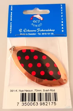 G.Erikssons Nya Harpun 70mm,väri:Kupari/Musta/Punaiset Pisteet