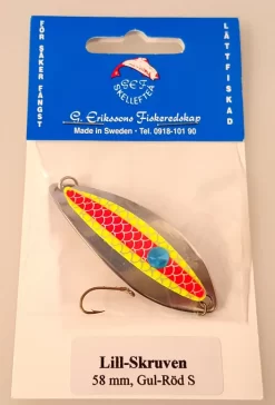 G.Erikssons Lill-Skruven 58mm,väri:Hopea/Kelta-Punainen