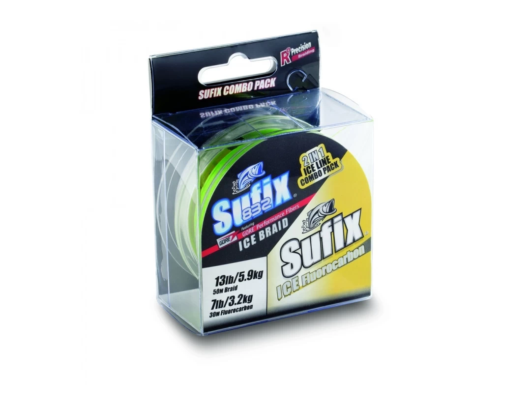 Sufix 832 -monikuitusiima + Sufix Ice Fluorocarbon -siima