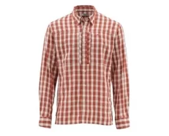 Simms BugStopper Shirt Rusty Red Plaid -paita